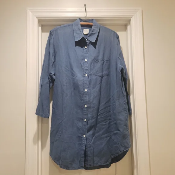 Vikolino European Linen Dress With Pockets Classic Tunic - Picture 3 of 13